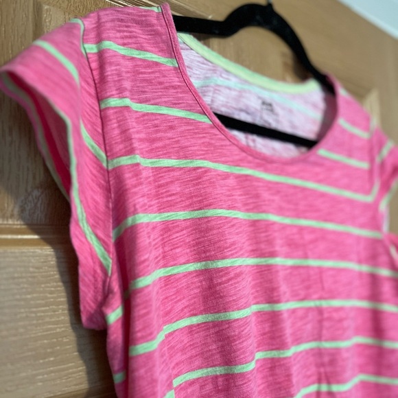 Le Tigre Pink and Green Striped Tee - Picture 6 of 7